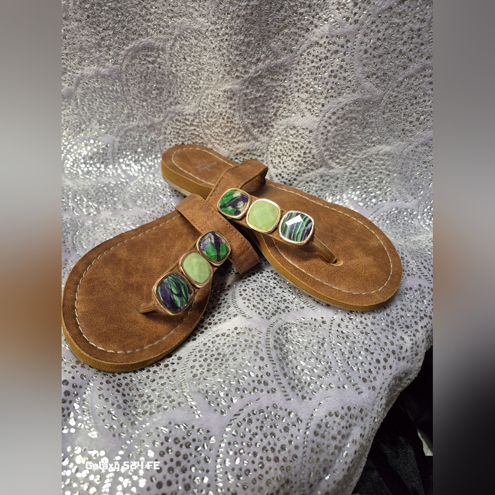 Brown Sandals By Sophie Sue 7.